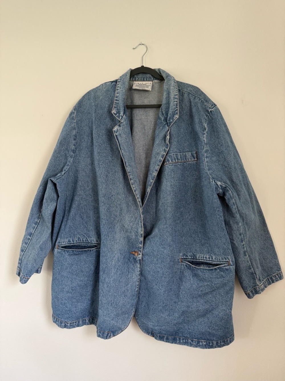 Jordache Oversized Blue Denim Blazer Jacket
